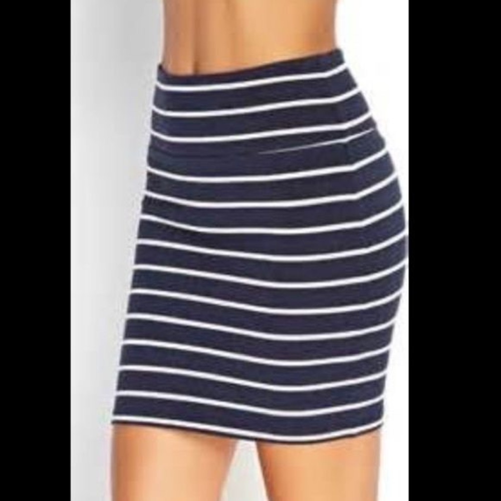 Black & White Striped Mini Skirt
